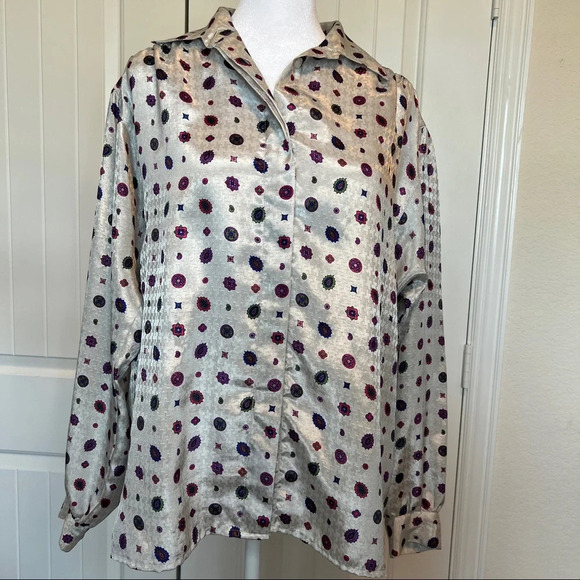 Alfred Dunner vintage button up blouse, sz 14 - Picture 6 of 8